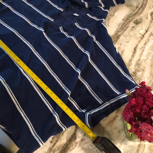 ☀️ Old Navy Short Sleeve Striped Slub Knit Terry Hoodie Size XL - Picture 8 of 11